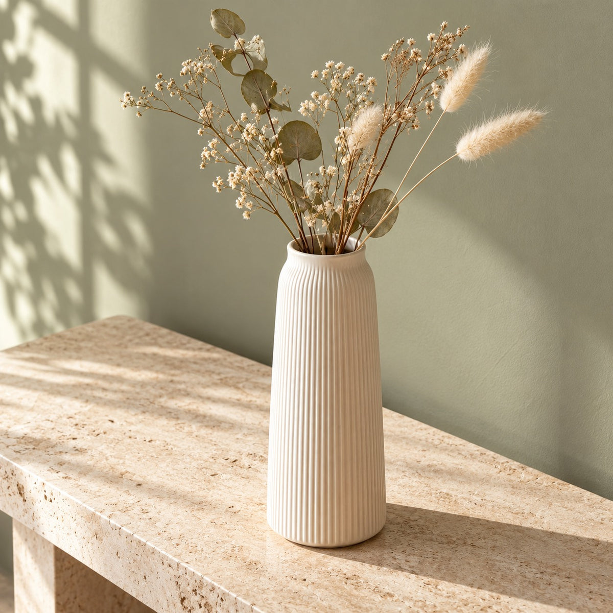 qorxdy Dune Ribbed Ceramic Vase — alternate detail view