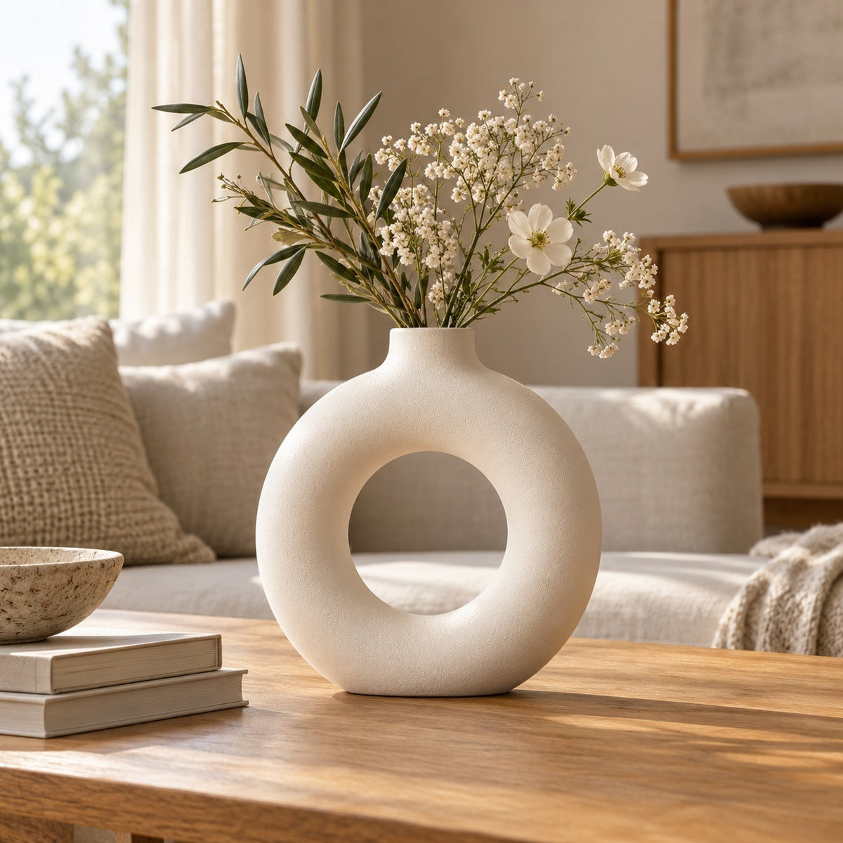 qorxdy Halo Sculptural Ring Vase — scene view