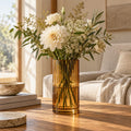 qorxdy Amber Fluted Glass Vase — scene view