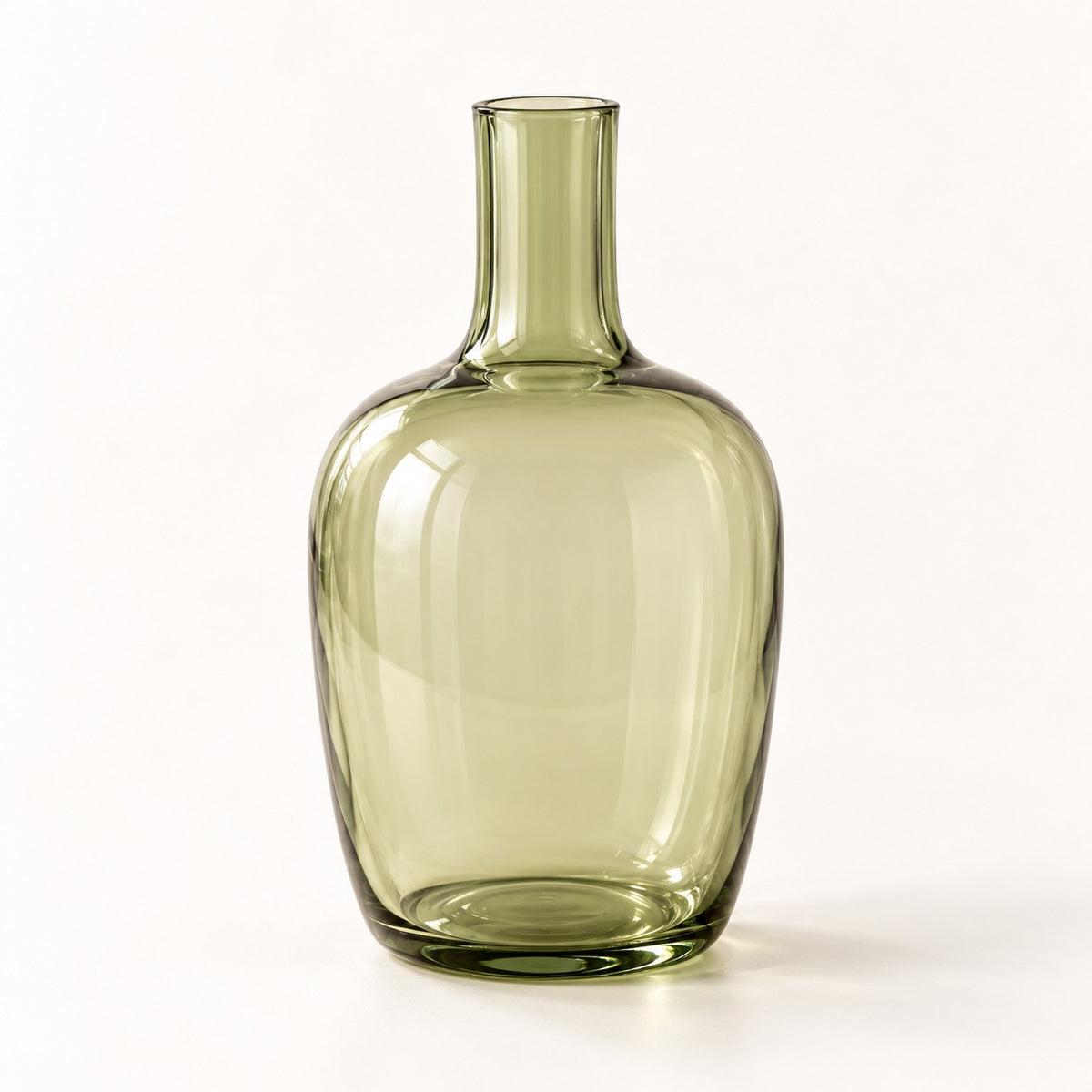 qorxdy Sage Glass Bottle Vase — studio product view