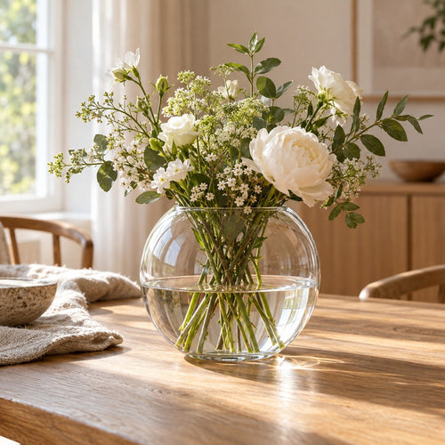 qorxdy Clear Round Bouquet Vase — scene view