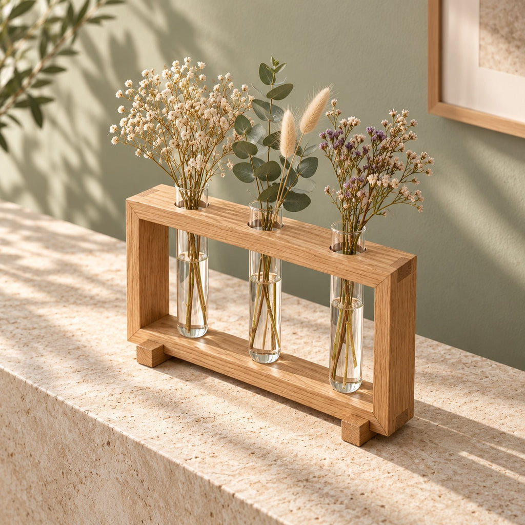 qorxdy Wooden Propagation Vase Stand — alternate detail view