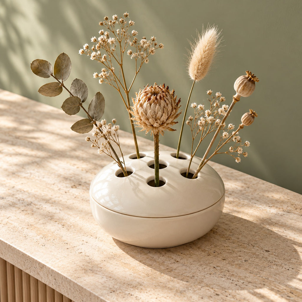 qorxdy Meadow Ceramic Flower Arranger — alternate detail view